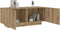 vidaXL - Nachtkastje - 100x35x40 - cm - bewerkt - hout - artisanaal - eikenkleur