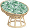 vidaXL - Zitkussen - rond - bladpatroon - Ø - 100x11 - cm - oxford - stof