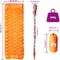 vidaXL - Kampeermatras - met - kussen - zelfopblazend - 1-persoons - oranje