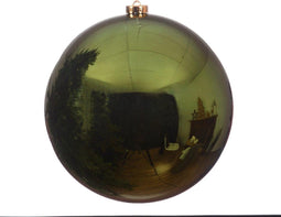 Kerstbal plastic glans diameter 20cm Dennen groen
