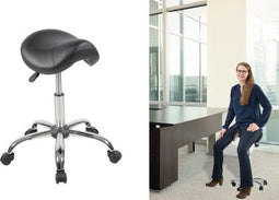 Zadelkruk zwart - kapersfiets- kapperskruk- ergonomisch- voor recht rug- tabouret
