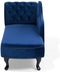 NIMES - Chaise longue - Marineblauw - Linkerzijde - Fluweel