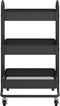 Trolley 3-laags 43x34x79 cm staal zwart