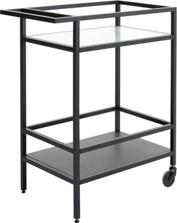 Trolley Zwart - Metaal - 70x42x85cm - Met Wieltjes