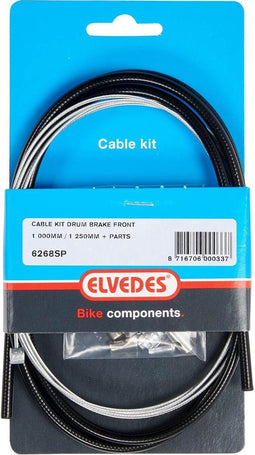 Trommelrem kabelkit Elvedes 1000mm / 1250mm verzinkt - zwart (op kaart)