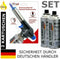 TronicXL Soldeerbrander + 2 cartridges, opzetstuk voor butaangas, gasbrander, gasaansteker, soldeerlamp met piëzo-ontsteking, bajonetaansluiting set