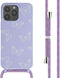 imoshion Hoesje Geschikt voor iPhone 15 Pro Max Hoesje Met Koord - imoshion Siliconen design hoesje met koord - Meerkleurig / Butterfly