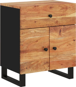 vidaXL - Nachtkastje - 50x33x60 - cm - massief - acaciahout - en - bewerkt - hout
