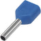 TRU COMPONENTS 1091316 Dubbele adereindhuls 0.75 mm² Deels geïsoleerd Lichtblauw 100 stuk(s)