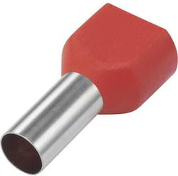 TRU COMPONENTS 1091320 Dubbele adereindhulzen 10 mm² Deels geïsoleerd Rood 100 stuk(s)