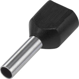 TRU COMPONENTS 1091321 Dubbele adereindhuls 1.50 mm² Deels geïsoleerd Zwart 100 stuk(s)