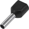 TRU COMPONENTS 1091321 Dubbele adereindhuls 1.50 mm² Deels geïsoleerd Zwart 100 stuk(s)