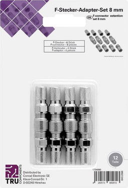 TRU COMPONENTS 12 stuk(s) TC-6936324 F-stekkerset verbinders Kabeldiameter: 7 mm 12 stuk(s)