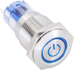 TRU COMPONENTS 1303022 LAS2GQF-11ET/B/12V/S/P Druktoets 48 V/DC 2 A 1x aan/(aan) Moment Blauw IP65 1 stuk(s)