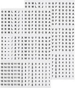 TRU COMPONENTS 1565168 Bedrukte plakmarkering Opdruk A - Z, +, -, 0 - 15 1565168