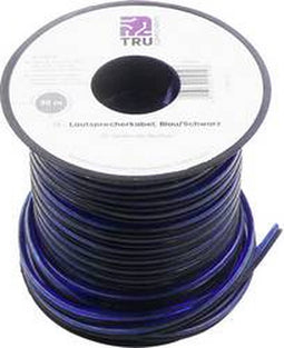 TRU COMPONENTS 1565745 Luidsprekerkabel 2 x 0.8 mm² Blauw, Zwart 30 m