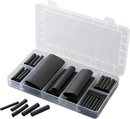TRU COMPONENTS 1566305 Krimpkous assortiment Zwart Krimpverhouding:3:1 52 onderdelen