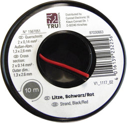 TRU COMPONENTS 1567052 Draad 2 x 0.14 mm² Bruin, Geel 50 m