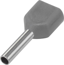TRU COMPONENTS 1572430 Dubbele adereindhuls 0.75 mm² Deels geïsoleerd Grijs 100 stuk(s)