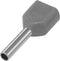 TRU COMPONENTS 1572430 Dubbele adereindhuls 0.75 mm² Deels geïsoleerd Grijs 100 stuk(s)