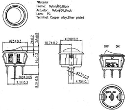 TRU COMPONENTS 1587645 Wipschakelaar TC-R13-208B-02 12 V/DC 20 A 1x uit/aan Continu 1 stuk(s)