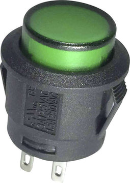 TRU COMPONENTS 1587763 TC-R13-527AL-02GN Druktoets 250 V/AC 6 A 1x uit/(aan) Moment Groen 1 stuk(s)
