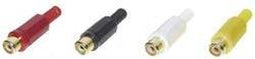 TRU COMPONENTS 1601053 Cinch-connector Koppeling, recht Aantal polen: 2 Mono Rood, Zwart, Geel, Wit 4 stuk(s)