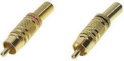 TRU COMPONENTS 1601054 Cinch-connector Stekker, recht Aantal polen: 2 Mono Rood, Zwart 2 stuk(s)