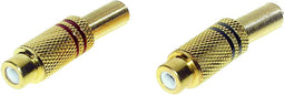 TRU COMPONENTS 1601060 Cinch-connector Koppeling, recht Aantal polen: 2 Mono Rood, Zwart 2 stuk(s)
