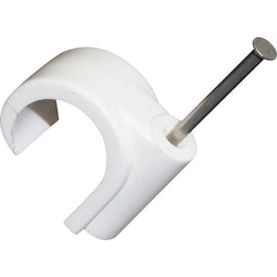 TRU COMPONENTS 523532 Spijkerclip 1571797 Bundel-Ø (bereik) 20 mm (max) Wit (mat) 100 stuk(s)