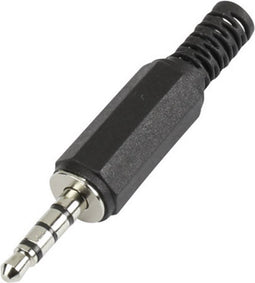 TRU COMPONENTS 595196 Jackplug 3.5 mm Stekker, recht Aantal polen: 4 Stereo Zwart 1 stuk(s)