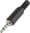 TRU COMPONENTS 595196 Jackplug 3.5 mm Stekker, recht Aantal polen: 4 Stereo Zwart 1 stuk(s)