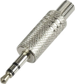 TRU COMPONENTS 595197 Jackplug 3.5 mm Stekker, recht Aantal polen: 3 Stereo Zilver 1 stuk(s)