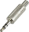 TRU COMPONENTS 595197 Jackplug 3.5 mm Stekker, recht Aantal polen: 3 Stereo Zilver 1 stuk(s)