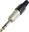 TRU COMPONENTS 595211 Jackplug 6.35 mm Stekker, recht Aantal polen: 3 Stereo Zilver 1 stuk(s)