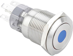 TRU COMPONENTS 701303 LAS1-AGQ11ZD, BL Vandalismebestendige drukschakelaar 250 V/AC 5 A 1x aan/aan Continu Blauw IP67 1