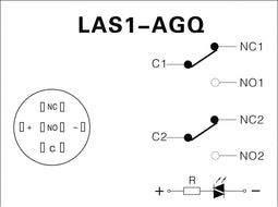 TRU COMPONENTS 701320 LAS1-AGQ-22ZE, RD Vandalismebestendige drukschakelaar 250 V/AC 5 A 2x aan/aan Continu Rood IP67 1