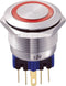 TRU COMPONENTS 701776 GQ22-11E/R/12V Vandalismebestendige druktoets 250 V/AC 5 A 1x aan/(aan) Moment Rood IP65 1 stuk(s