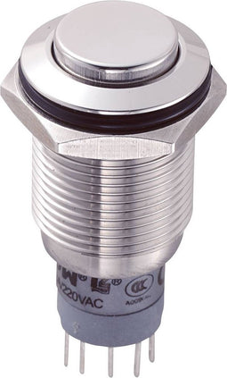 TRU COMPONENTS 701780 LAS2GQH-11/S/P Vandalismebestendige druktoets 250 V/AC 3 A 1x aan/(aan) Moment 1 stuk(s)