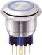 TRU COMPONENTS 701790 GQ25-11E/B/12V Vandalismebestendige druktoets 250 V/AC 5 A 1x aan/(aan) Moment Blauw IP65 1 stuk(