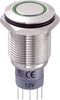 TRU COMPONENTS 701804 LAS2GQF-11ZE/G/12V/N/P Vandalismebestendige drukschakelaar 250 V/AC 3 A 1x aan/aan Continu Groen