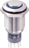 TRU COMPONENTS 701808 LAS2GQH-22E/B/12V/S/P Vandalismebestendige druktoets 250 V/AC 3 A 2x aan/(aan) Moment Blauw IP65