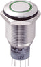 TRU COMPONENTS 701833 LAS2GQF-22E/G/12V/S/P Vandalismebestendige druktoets 250 V/AC 3 A 2x aan/(aan) Moment Groen 1 stu