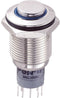TRU COMPONENTS 701835 LAS2GQH-22ZE/B/12V/N/P Vandalismebestendige drukschakelaar 250 V/AC 3 A 2x aan/aan Continu Blauw