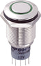 TRU COMPONENTS 701846 LAS2GQF-22ZE/G/12V/N/P Vandalismebestendige drukschakelaar 250 V/AC 3 A 2x aan/aan Continu Groen