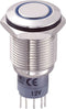 TRU COMPONENTS 701857 LAS2GQF-11E/B/12V/N/P Vandalismebestendige druktoets 250 V/AC 3 A 1x aan/(aan) Moment Blauw IP67