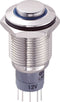 TRU COMPONENTS 701860 LAS2GQH-11ZE/B/12V/N/P Vandalismebestendige drukschakelaar 250 V/AC 3 A 1x aan/aan Continu Blauw