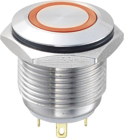 TRU COMPONENTS 701868 GQ16F-10E/J/R/12V Vandalismebestendige druktoets 48 V/DC 2 A 1x uit/(aan) Moment Rood IP65 1 stuk