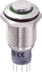 TRU COMPONENTS 701872 LAS2GQH-11ZE/G/12V/N/P Vandalismebestendige drukschakelaar 250 V/AC 3 A 1x aan/aan Continu Groen