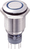 TRU COMPONENTS 701896 LAS2GQF-22ZE/B/12V/S/P Vandalismebestendige drukschakelaar 250 V/AC 3 A 2x aan/aan Continu Blauw